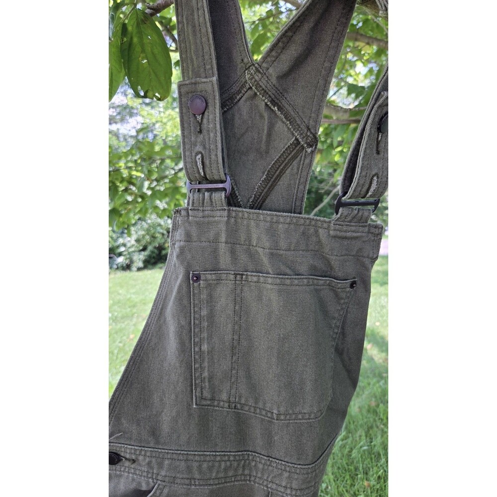 Patagonia Olive Green/army Green Bib Overalls Worn Wear Hemp Canvas - Picture 7 of 16